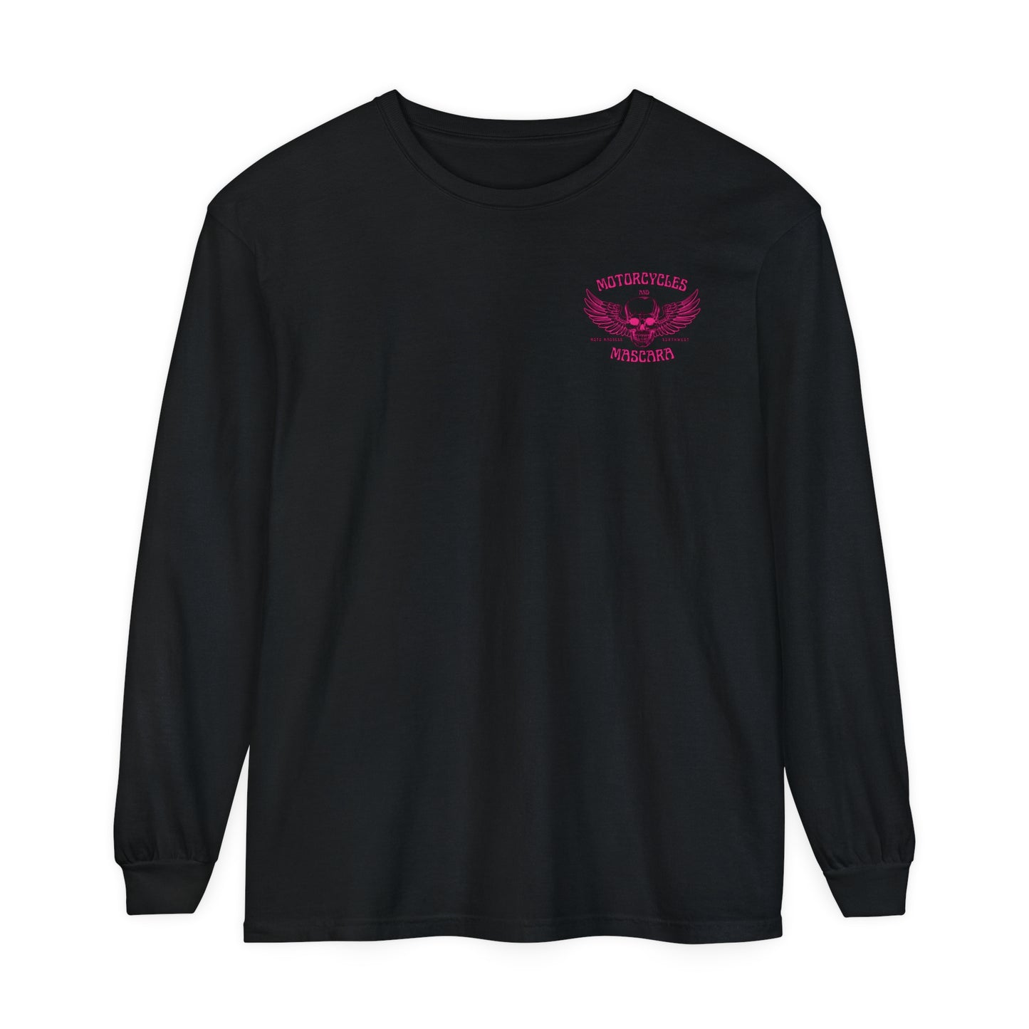 Hot Pink Mascara Garment-dyed Long Sleeve T-Shirt