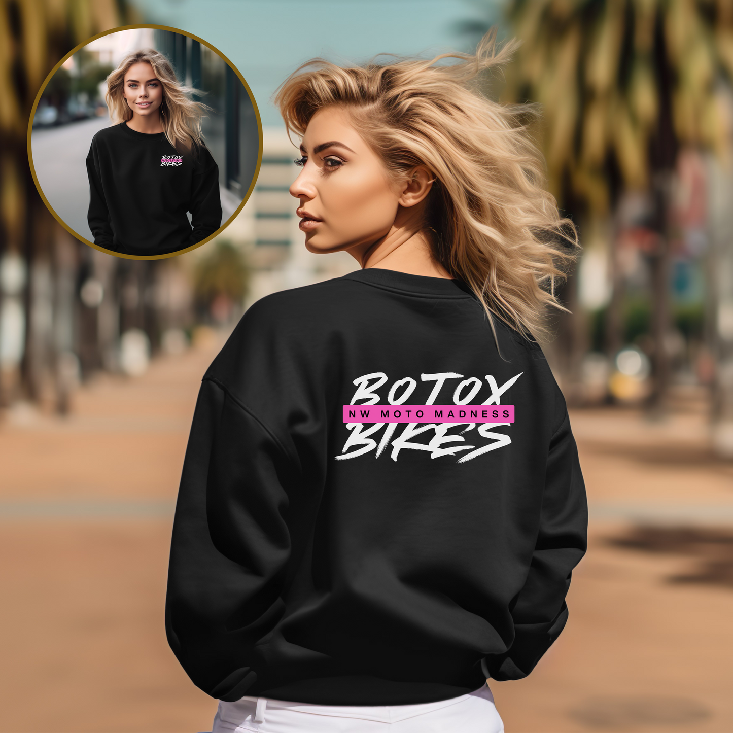 Botox & Bikes Crewneck Sweatshirt